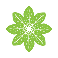 Green leaf illustration nature logo design