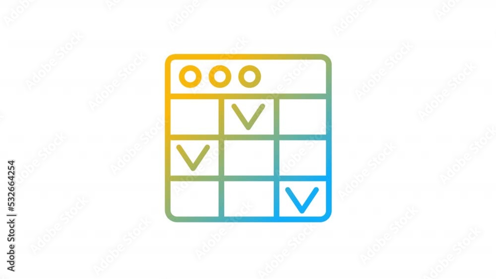 Poster animated task schedule gradient icon. prioritize work and goals. tasks management software. seamless