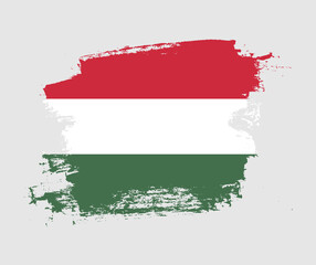 Artistic Hungary national flag design on painted brush concept