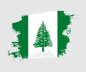 Artistic Norfolk Island national flag design on painted brush concept