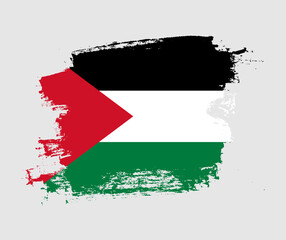 Artistic Palestine national flag design on painted brush concept