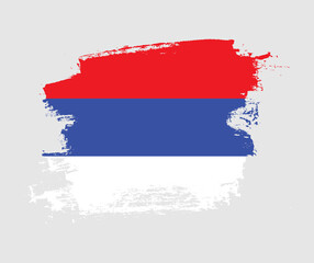 Artistic Republika Srpska national flag design on painted brush concept