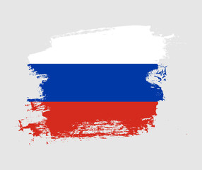 Artistic Russia national flag design on painted brush concept
