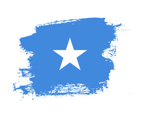 Artistic Somalia national flag design on painted brush concept