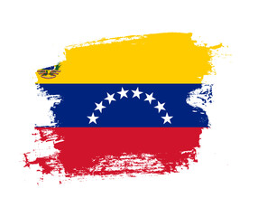 Artistic Venezuela national flag design on painted brush concept
