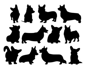 Dogs silhouette bundle, stencil templates for cutting and printing