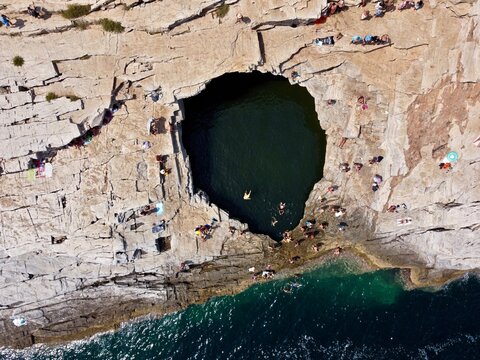 Giola lagon, piscine naturelle, Thasos, &icirc;le Grecque, Gr&egrave;ce