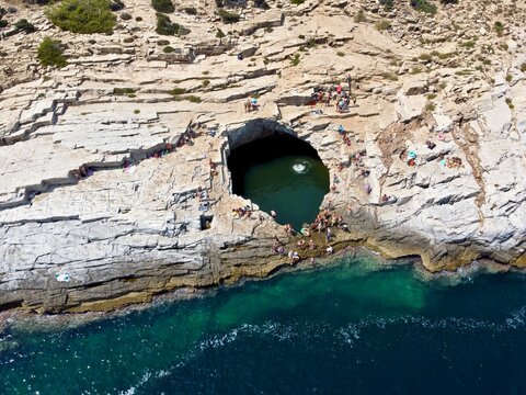 Giola lagon, piscine naturelle, Thasos, &icirc;le Grecque, Gr&egrave;ce