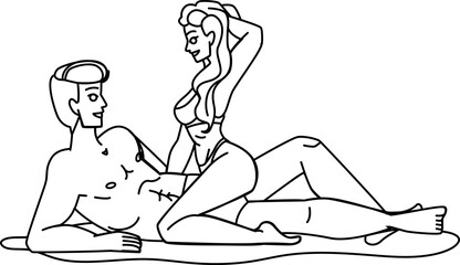 couple sexy line pencil drawing vector. woman love, man romantic, romance kiss, passion beautiful, young portrait, sensual couple sexy character. people Illustration