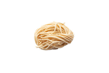 Handmade spaghetti pasta. Transparent.