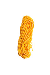 Handmade spaghetti pasta. Transparent.