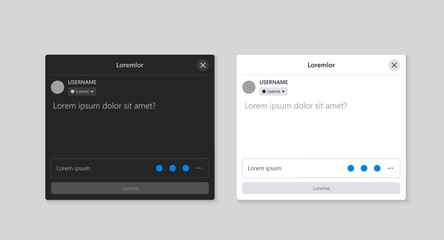 Set of modern social media post