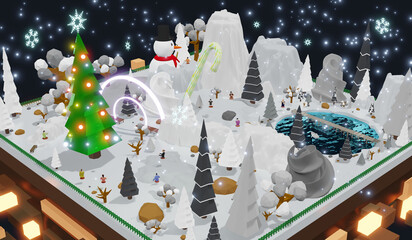 Metaverse happy new year Avatars Party social network People and Activities Social Connect Metaverse 3D Illustrations
