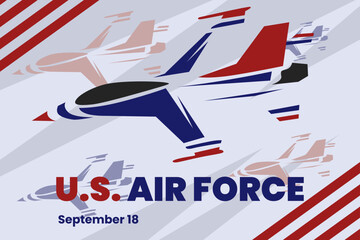 Illustration vector graphic of  united states air force birthday. Good for poster. 