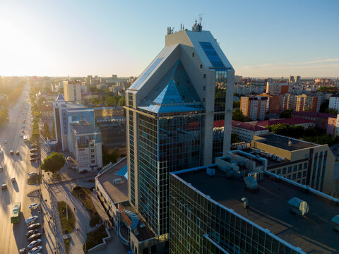 Gazprom building on Respubliki street in Tyumen