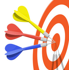 Target with arrow in center. Goal setting.