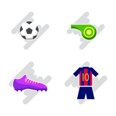 simple mascot soccer equipment collection vector template