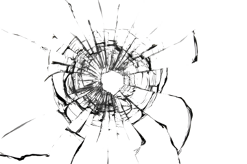 Broken window, background of cracked glass. Abstract texture on white background