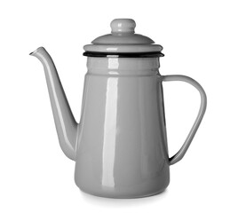 Stylish teapot isolated on white background