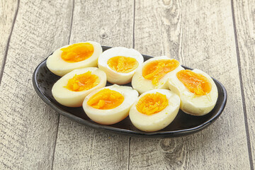 Boiled chicken egg for breakfast
