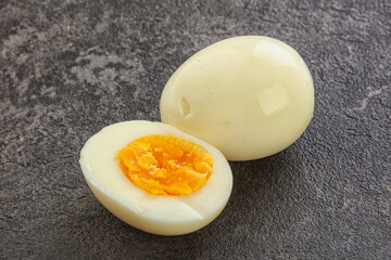 Boiled chicken egg for breakfast