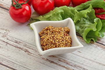 Mustard seeds sauce in the bowl