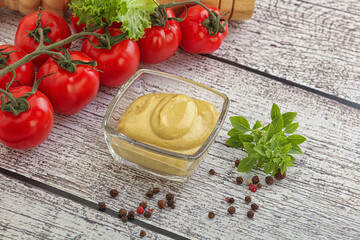 Spicy Mustard sauce in the bowl