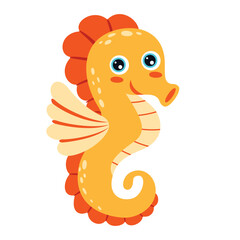 Obraz premium Cartoon Drawing Of A Seahorse