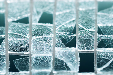 Broken, frosted, icy tiles texture #5 - obrazy, fototapety, plakaty