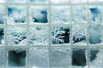 Broken, frosted, icy tiles texture #2 - obrazy, fototapety, plakaty