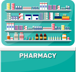 Obraz premium Modern interior of pharmacy.