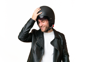 Young handsome blonde man over isolated background