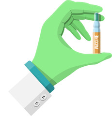 Ampoule medicine with liquid in bottle.