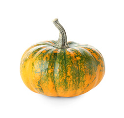 Ripe Halloween pumpkin on white background