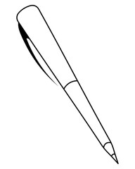Ballpoint pen. Sketch. Tool with a rod inside. Used for writing, notes, signature. Vector illustration. Outline on isolated background. Doodle style. A must have for your school bag or at work. 