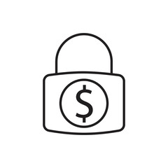 Dollar lock icon design. Lock money icon. Isolated on white background. vector illustration