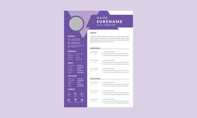 Cv template professional resume design