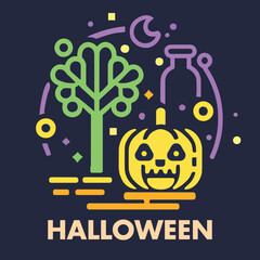 Cute vector Halloween iconized illustration Isolated background. Vector Design.
