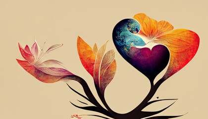 Obraz premium International Mother Earth Day. Environmental problems and environmental protection. Digital art.