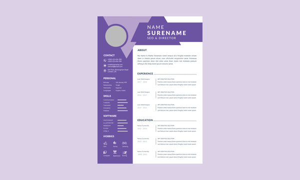 Cv template professional resume design