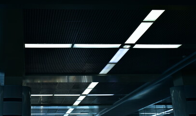 ceiling view with modern fixtures in terminal building