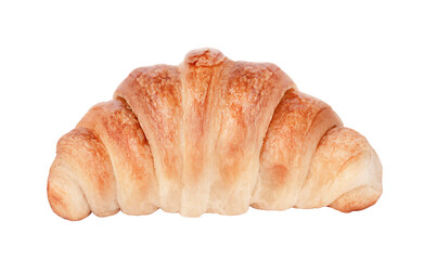 One french croissant isolated on white background.