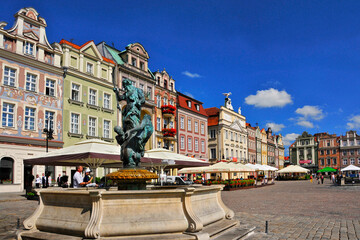 Fototapeta premium Neptune`s fountain. Poznan, Greater Poland Voivodeship, Poland.