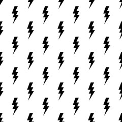 Lightning bolts, thunderbolts seamless pattern vector illustration.