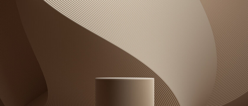 abstract product display. podium and brown background concept for product presentation branding.3d rendering illustration