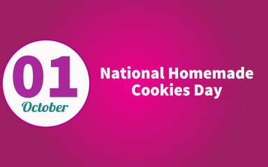 Happy National Homemade Cookies Day, october 01. Calendar of october Retro Text Effect