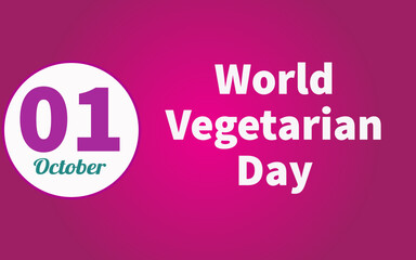 Happy World Vegetarian Day, october 01. Calendar of october Retro Text Effect