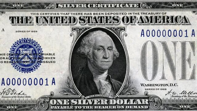 George Washigton Portrait in One Dollar Bill Bank Note
