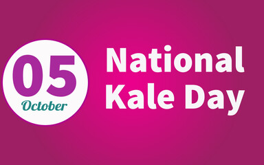 Happy National Kale Day, october 05. Calendar of october Retro Text Effect