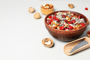 Concept of Orthodox Christmas food, Kutya, space for text